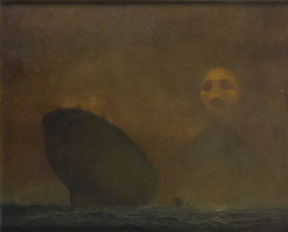 Zdzisław Beksiński, obraz prezentowany na wystawie „Surrealizm i realizm magiczny” (źródło: materiały prasowe organizatora)