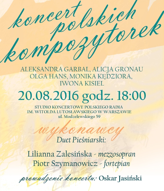 „Koncert Polskich Kompozytorek” – plakat (źródło: materiały prasowe organizatora)