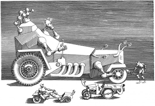 Ilustracja Daniela Mroza, „Cyberiada”, 1972 (źródło: materiały prasowe organizatora)