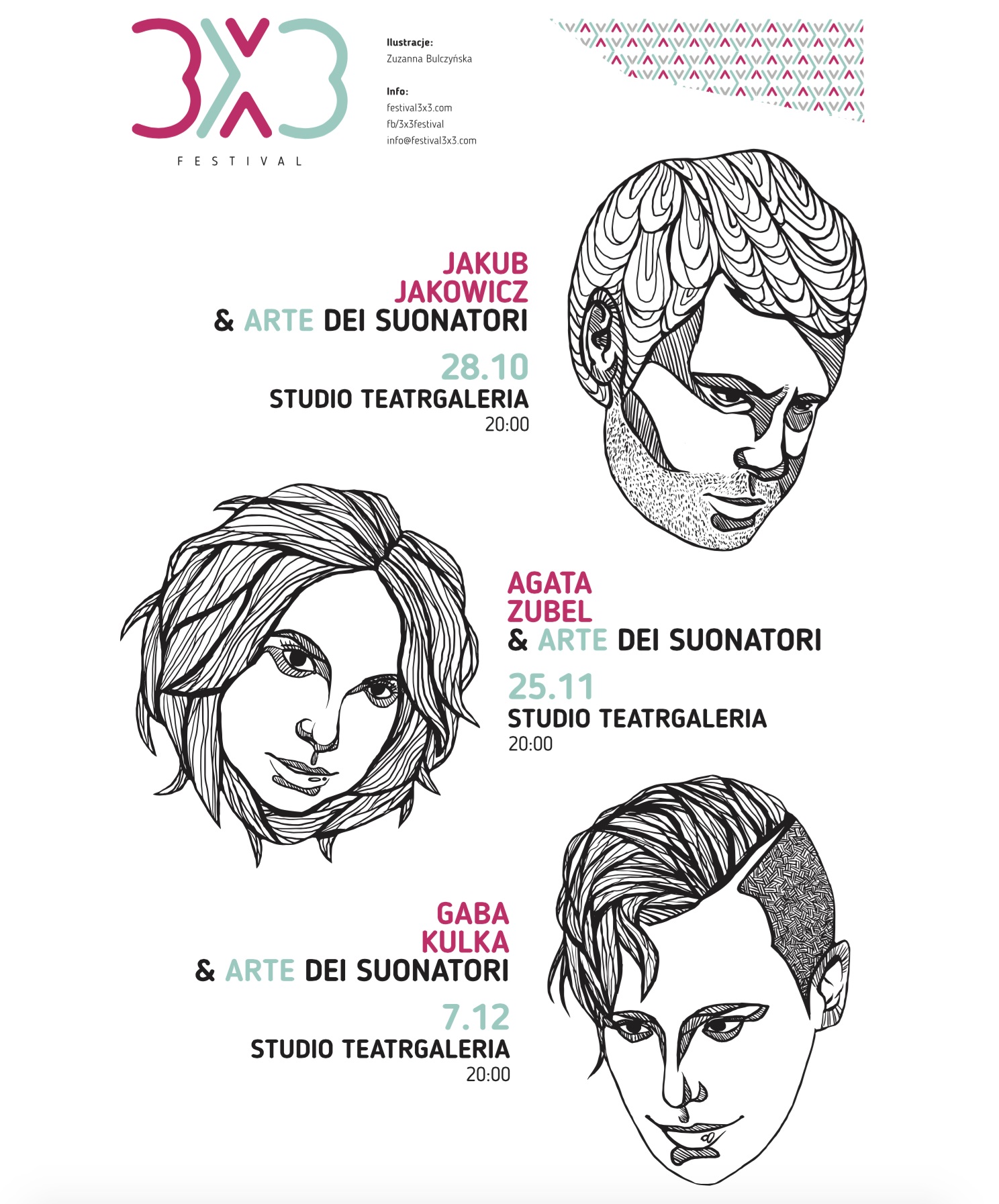 „Festiwal 3x3” – plakat (źródło: materiały prasowe organizatora)