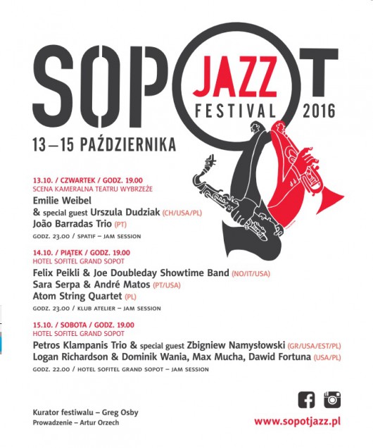 „Sopot Jazz Festival 2016” – plakat (źródło: materiały prasowe organizatora)