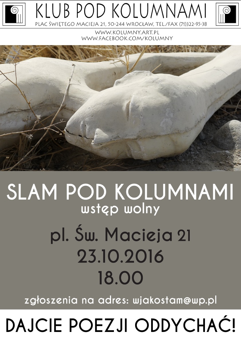 „Slam pod Kolumnami” – plakat (źródło: materiały prasowe organizatora)