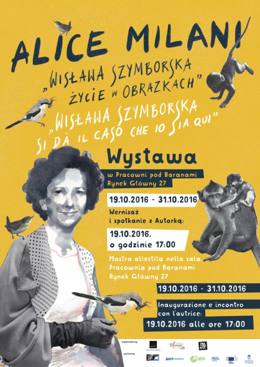 Alice Milani, „Wisława Szymborska. Życie w obrazkach”, plakat (źródło: materiały prasowe organizatora)