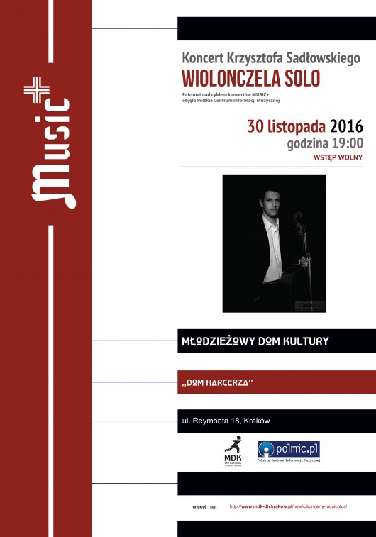  Krzysztof Sadłowski, „Wiolonczela solo” – plakat (źródło: materiały prasowe organizatora)