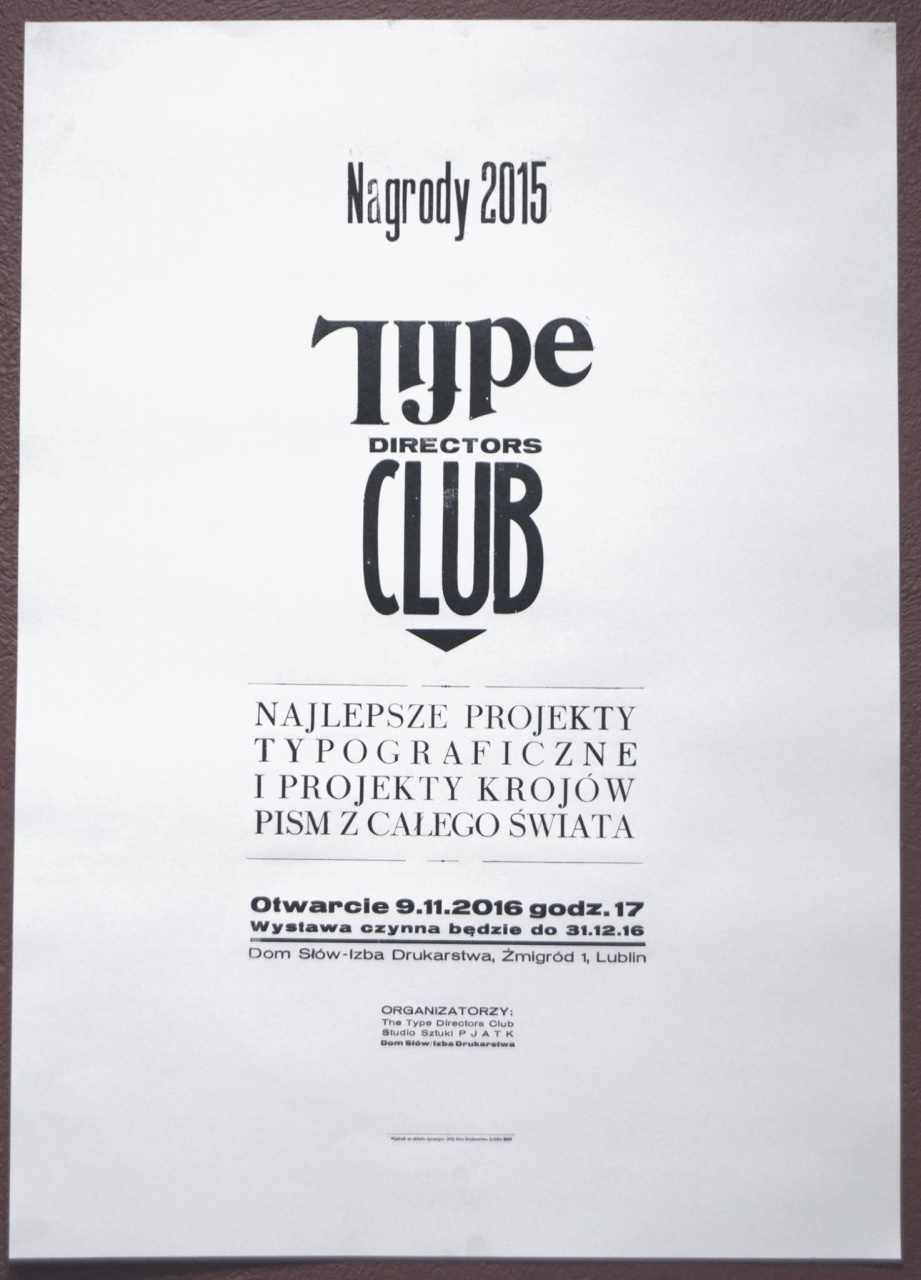 „Najlepsze projekty typograficzne TDC 2015” (źródło: materiały prasowe organizatora)