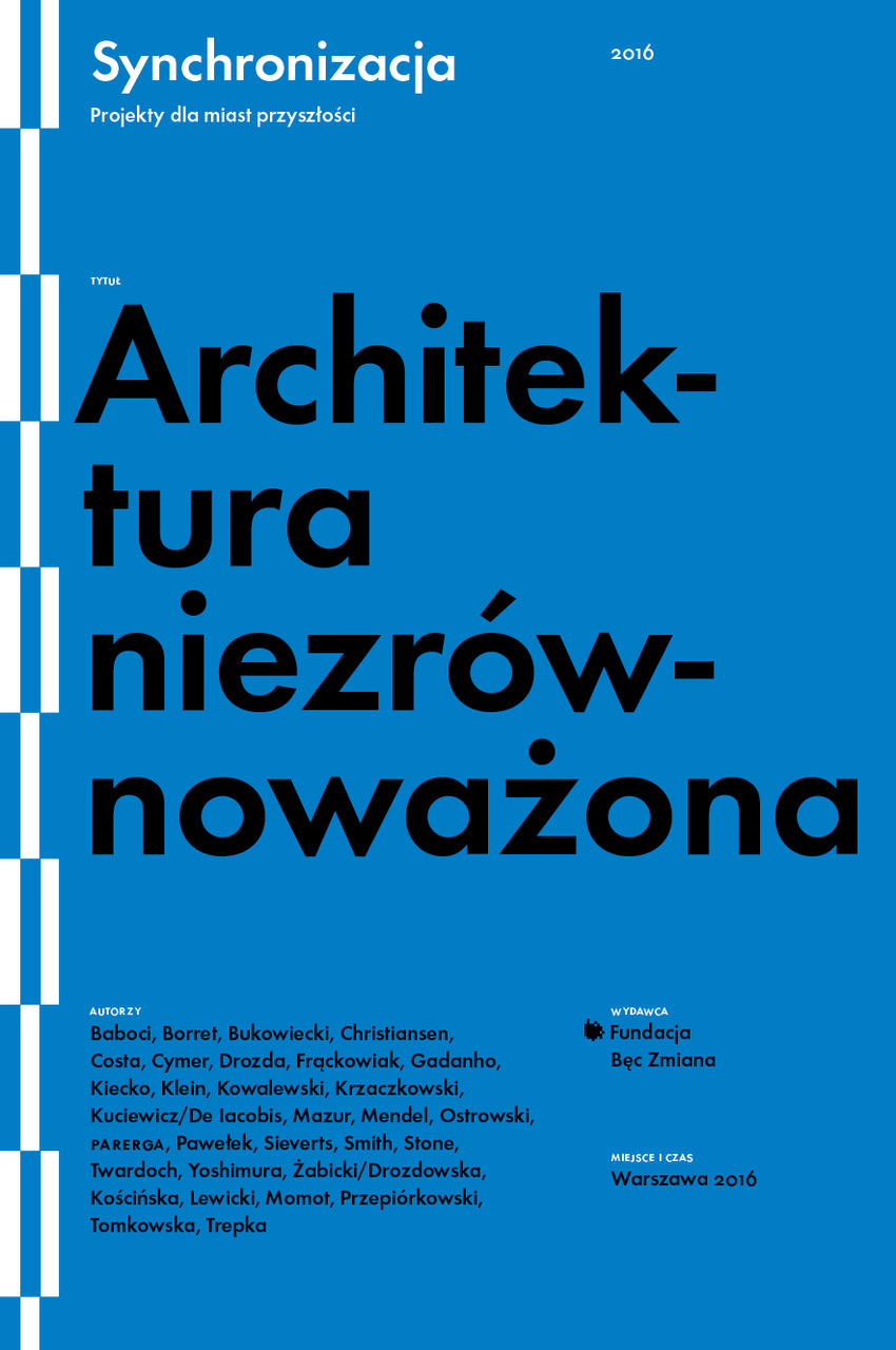 „Architektura niezrównoważona”, projekt okładki Tomek Bersz (źródło: materiały prasowe organizatora)