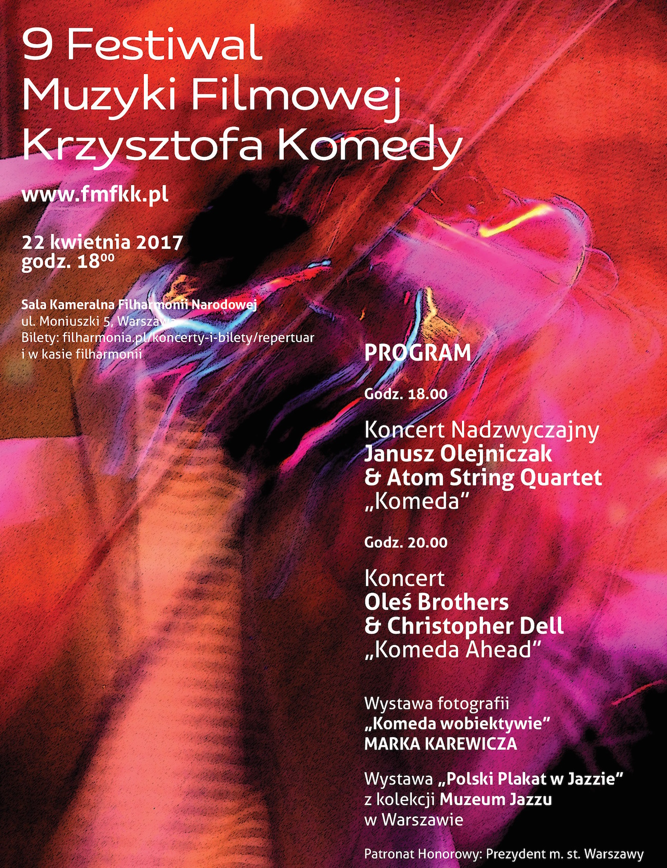 9. Festiwal Muzyki Filmowej Krzysztofa Komedy – plakat (źródło: materiały prasowe organizatora)