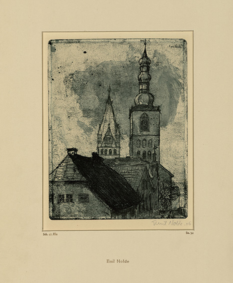 Emil Nolde, „Wieże kościołów św. Piotra i św. Patroklusa w Soest”, 1906, fot. Muzeum Narodowe w Gdańsku (źródło: materiały prasowe organizatora)