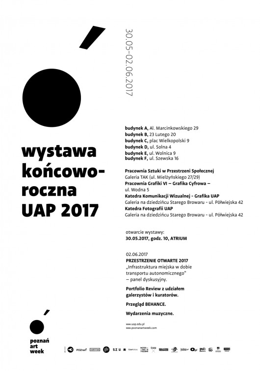 Wystawa Końcoworoczna UAP 2017  – plakat (źródło: materiały organizatora)