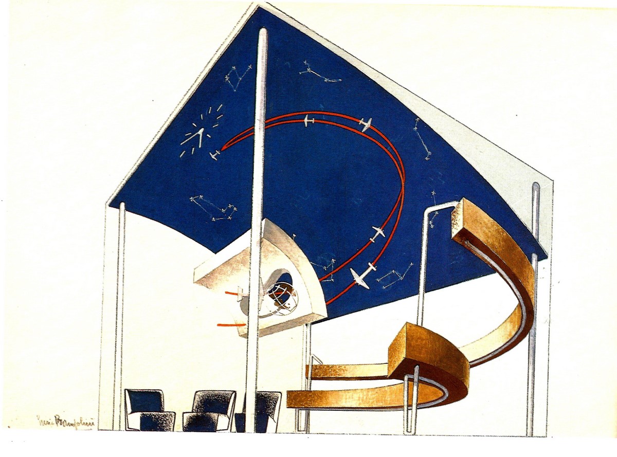 Enrico Prampolini (1894–1956), Plan instalacji architektonicznej na Triennale w Mediolanie, 1932–1933 (źródło: materiały prasowe organizatora)