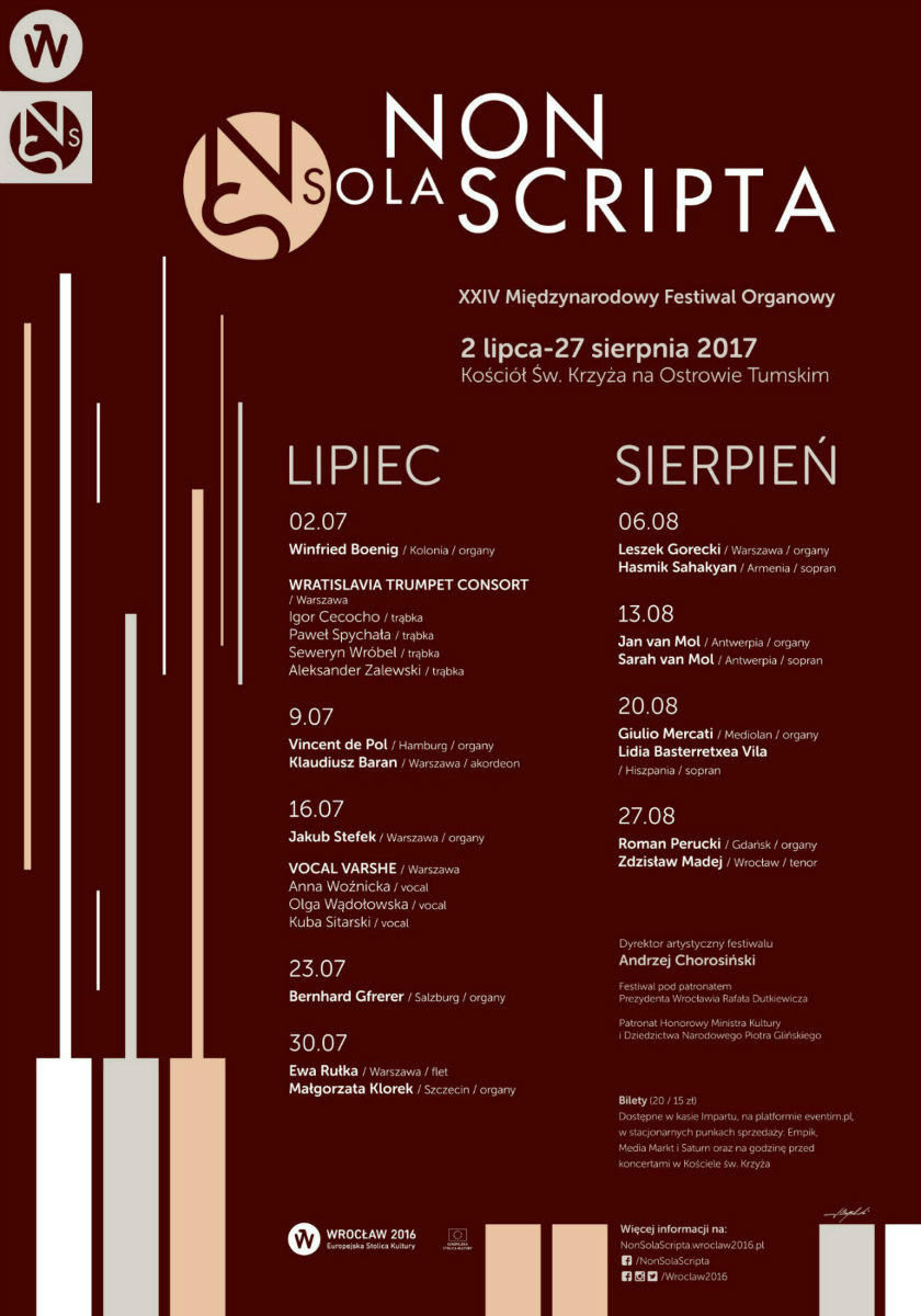XXIV Międzynarodowy Festiwal Organowy Non Sola Scripta (źródło: materiały prasowe)