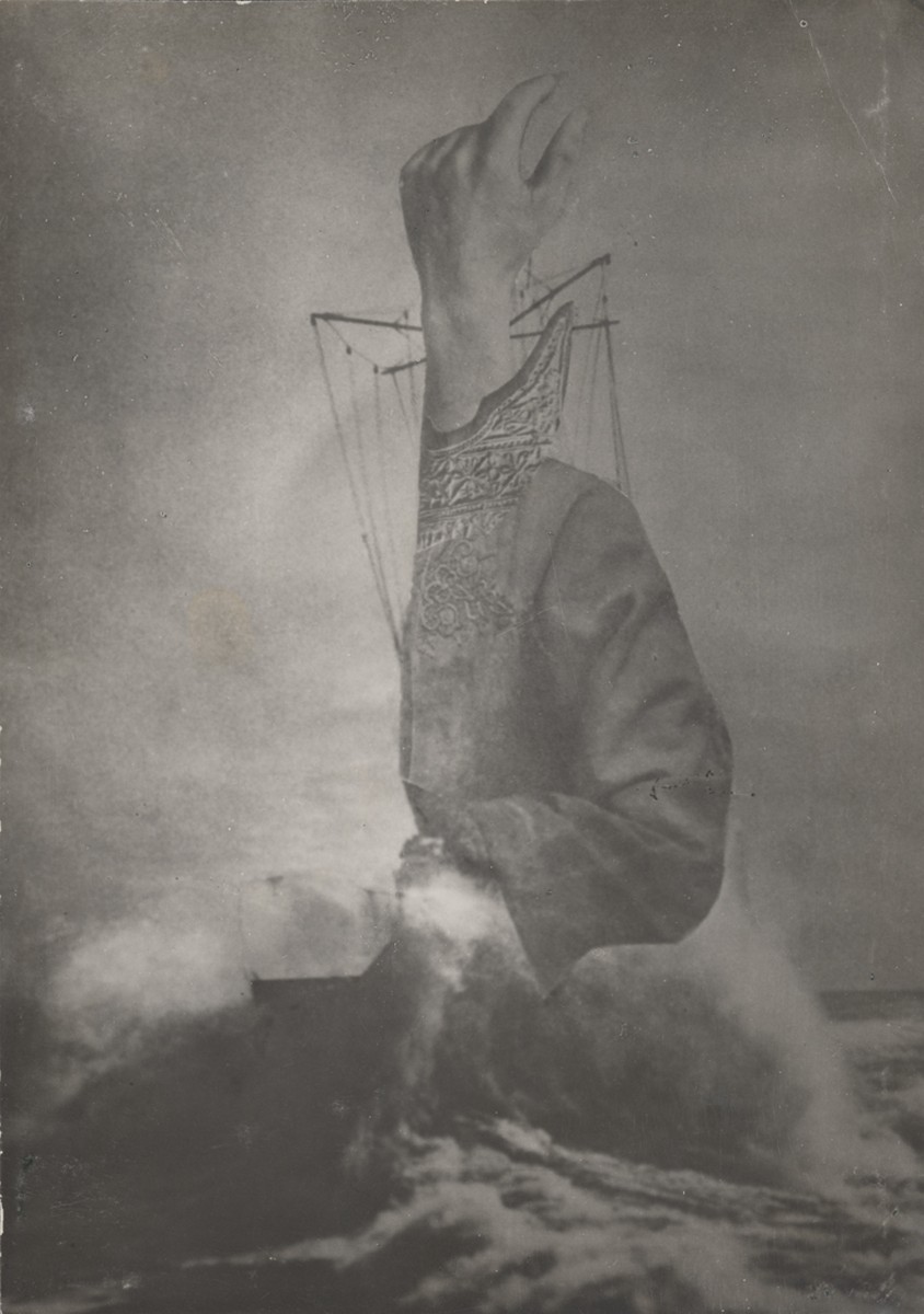 Aleksander Krzywobłocki, Fotomontaż SOS, fotografia czarno-biała, 1928 r., kolekcja Muzeum Sztuki w Łodzi (źródło: materiały prasowe organizatora)