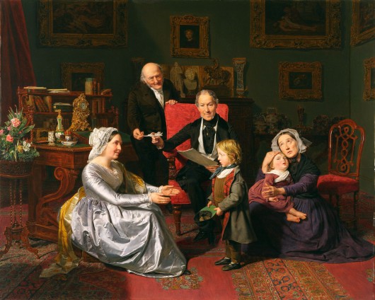 Ferdinand Georg Waldmüller, Adopcja, olej, deska, 62,5 × 79cm, fot. Arkadiusz Podstawka, Muzeum Narodowe we Wrocławiu (źródło materiały prasowe MNW)