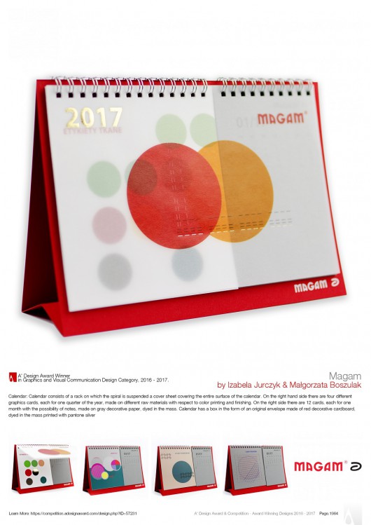 Kalendarz Magam, zdobywca A’Design Award (źródło: materiały prasowe)