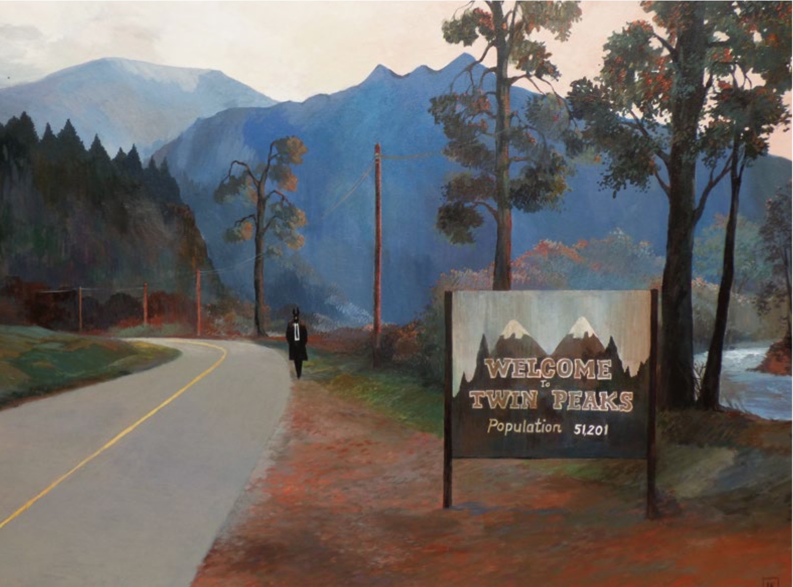 Joanna Karpowicz „Anubis w Twin Peaks”, 73 x 92 cm, akryl na płótnie, 2015 (źródło: materiały prasowe)