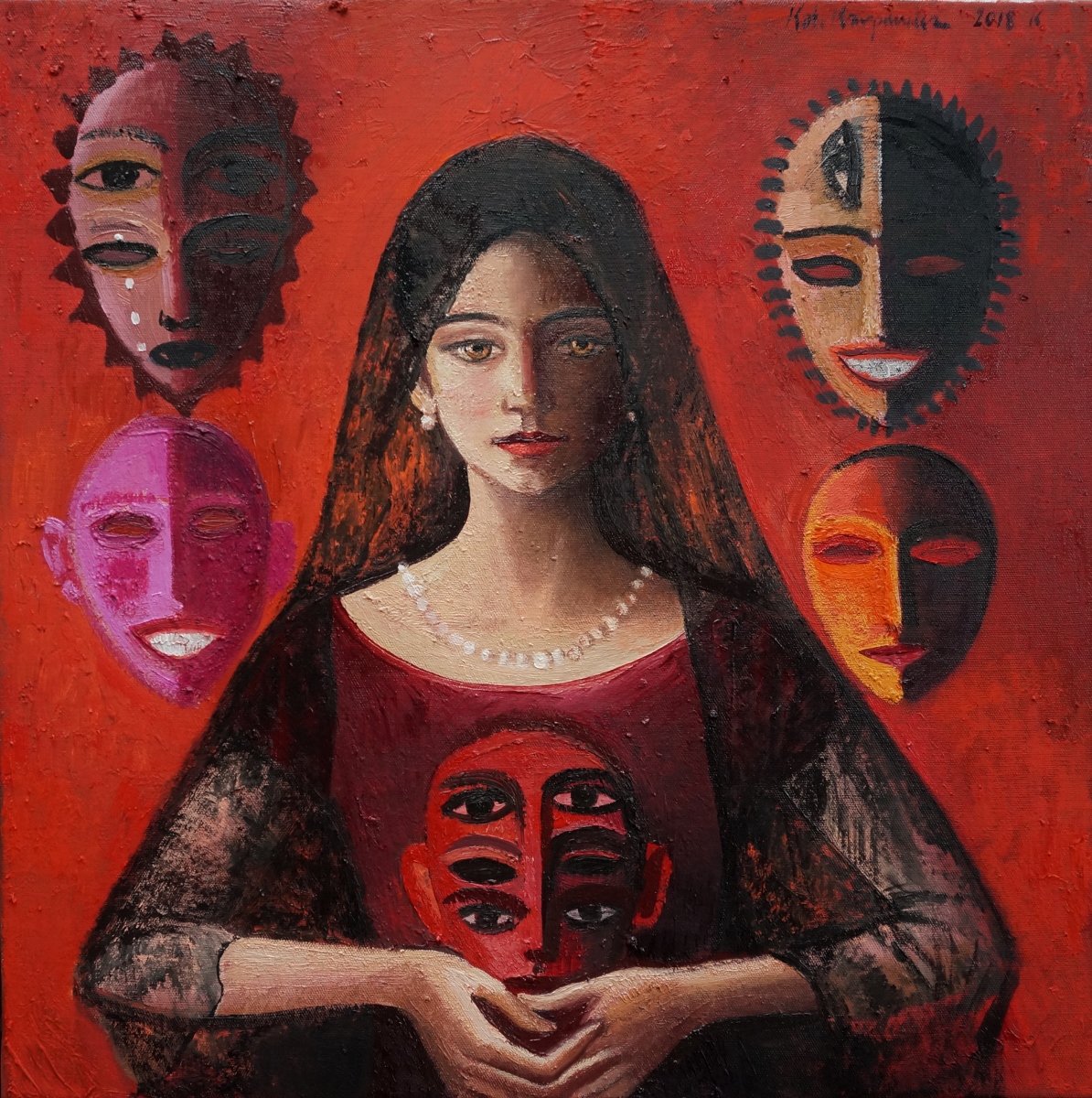 Katarzyna Karpowicz, „Siła kobiety”, olej na płótnie, 50 x 50 cm, 2018 (dzięki uprzejmości artystki)