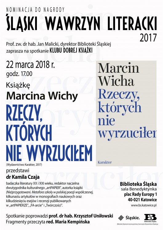 Spotkanie Klubu Dobrej Książki w Bibliotece Śląskiej (źródło: materiały prasowe organizatora)