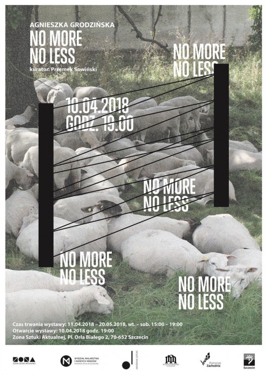 Agnieszka Grodzińska, „No more, No less”, plakat promujący wystawę (źródło: materiały prasowe organizatora)