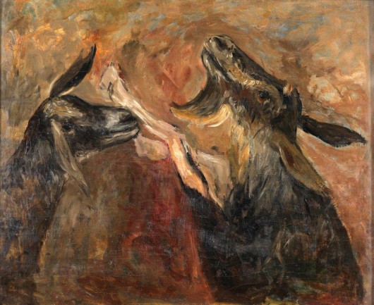 Tadeusz Makowski, „Walczące kozy”, olej na płótnie, 1919, ze zbiorów profesora Jerzego Stelmacha (źródło: materiały prasowe organizatora)