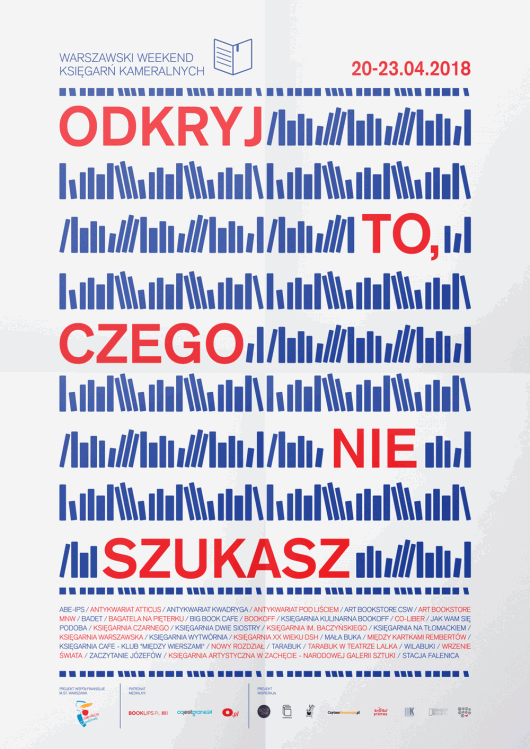 Warszawski Weekend Księgarń Kameralnych, plakat (źródło: materiały prasowe organizatora)