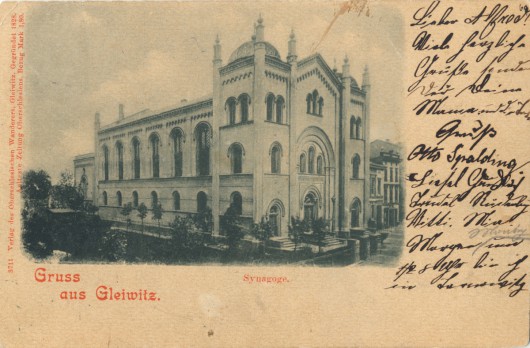 Pocztówka Gleiwitz – synagoga, 1899 (źródło: materiały prasowe organizatora)