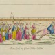 Rytownik nieustalony, „Kobiety idące na Wersal”, 1789. Akwaforta kolorowana akwarelą (źródło: materiały prasowe organizatora)