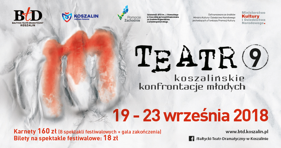Koszalińskie Konfrontacje Młodych „m-teatr” 2018, Bałtycki Teatr Dramatyczny w Koszalinie (źródło: materiał prasowy organizatora)
