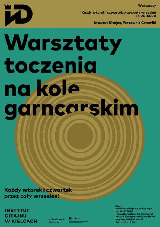 „Warsztaty toczenia na kole garncarskim”, Instytut Dizajnu w Kielcach (źródło: materiały prasowe organizatorów)