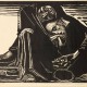 Käthe Kollwitz (1867-1945), „Śmierć z kobietą na kolanach”, 1920/21, papier, drzeworyt, Muzeum Narodowe w Szczecinie (źródło: materiały prasowe organizatora)