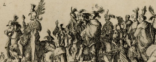 Stefano della Bella, „Wjazd Jerzego Ossolińskiego do Rzymu”, fragment, 1633, akwaforta, fot. © MNG  (źródło: materiały prasowe organizatora) 