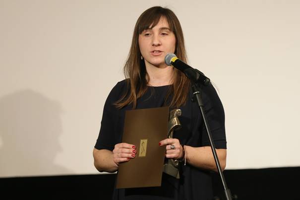 Aleksandra Staszko („Zimna wojna”) ze „Złotą Taśmą” SFP, fot. Borys Skrzyński/SFP (źródło: materiały prasowe)