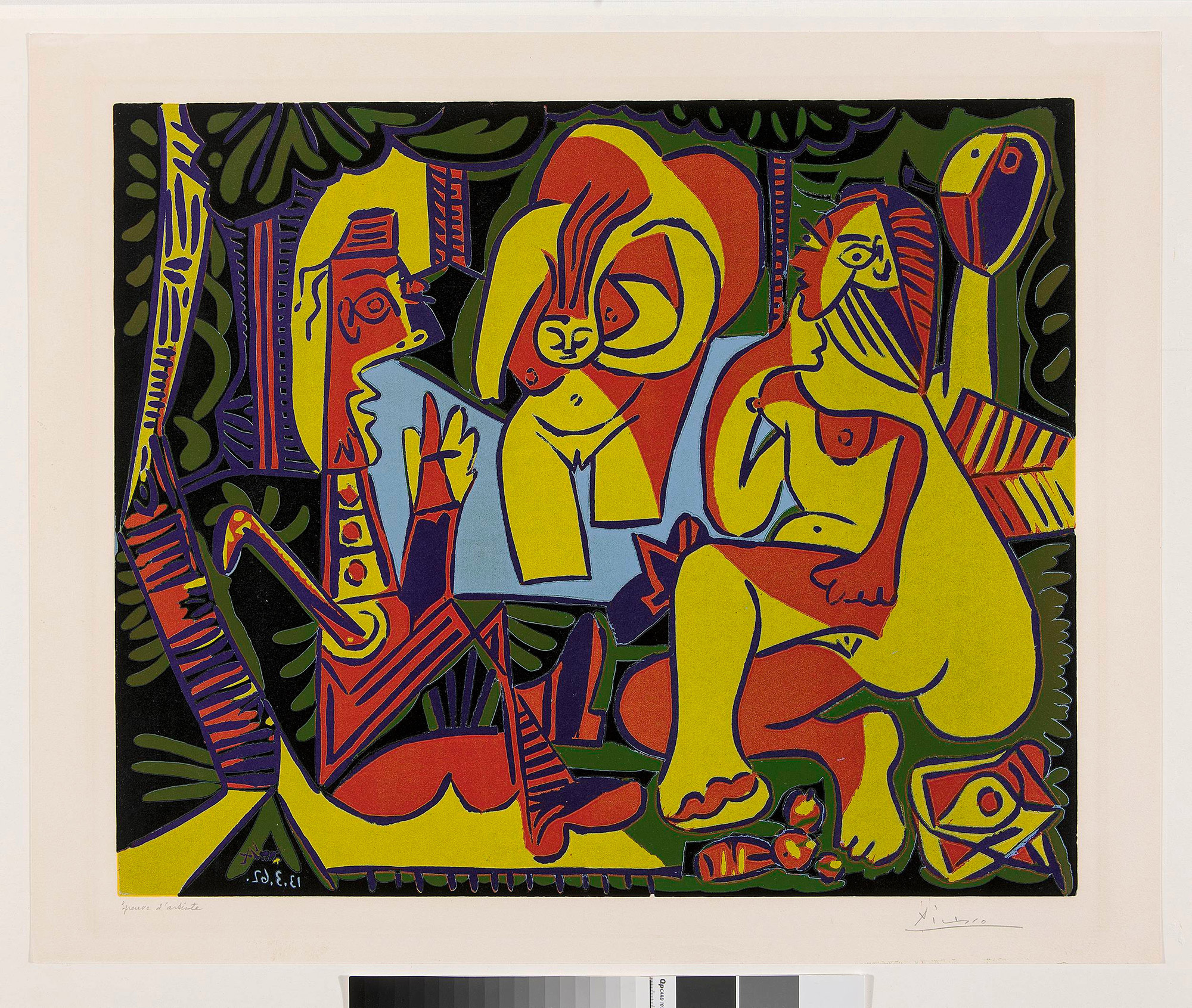 Pablo Picasso, Le Déjeuner sur l’herbe d’après Manet / The Luncheon on the Grass (after Manet), 1962, linoryt barwny / colour linocut © Succession Picasso (źródło: materiały prasowe)