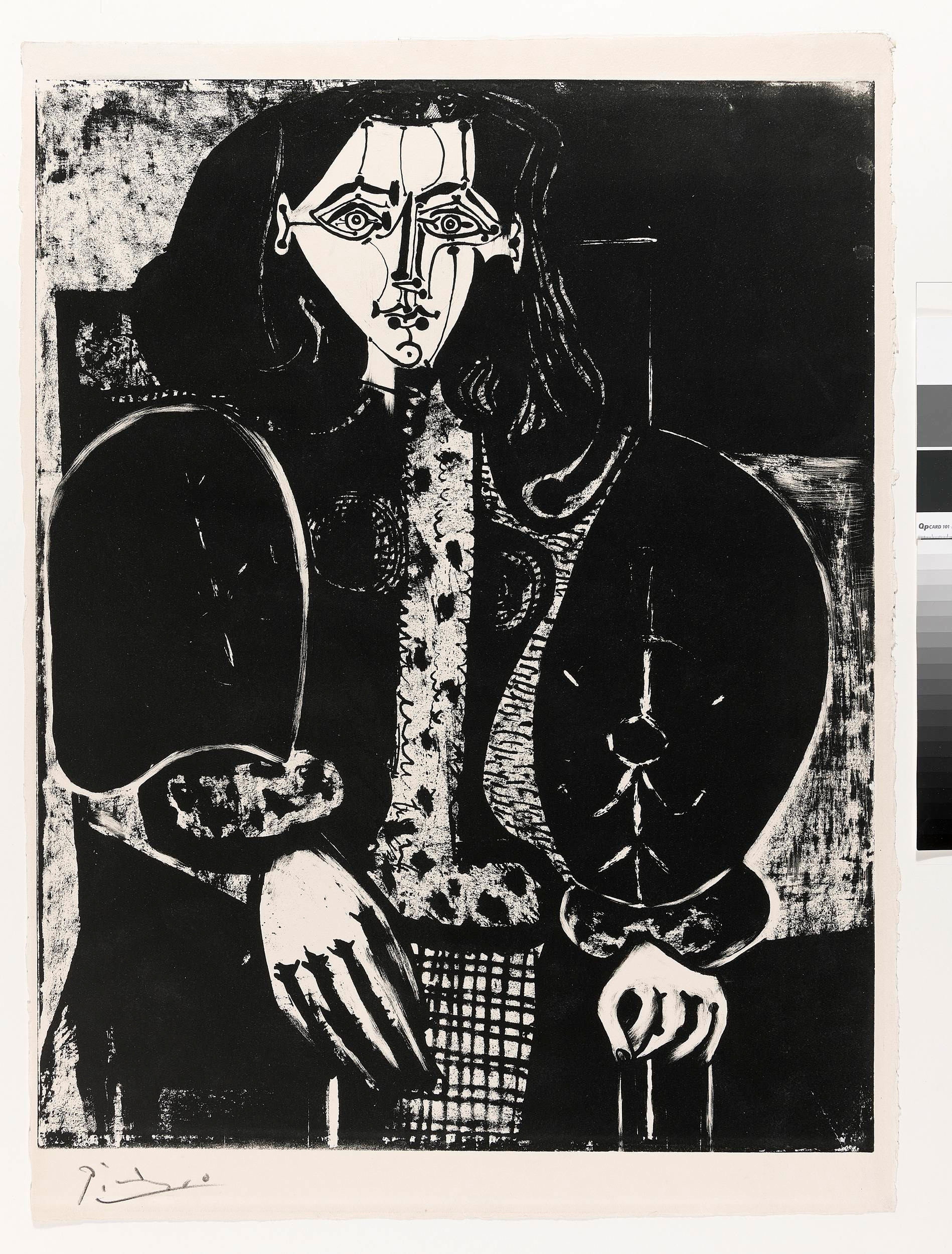 Pablo Picasso: Kobieta w fotelu (z czerwonej płyty) / Woman in an Armchair (from the red plate), 1949 (GM 412), litografia pędzlem, płyta cynkowa / brush lithograph on zinc plate © Succession Picasso (źródło: materiały prasowe)