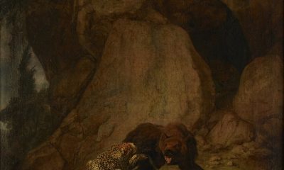 Carl Borromäus Ruthart (Gdańsk 1630?– 1703 L’Aquila), Walka niedźwiedzia z lampartem, 1660-1670, płótno, technika olejna, fot. © MNG (źródło: materiały prasowe)