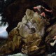 Carl Borromäus Ruthart (Gdańsk 1630?– 1703 L’Aquila), Święty Antoni odwiedza Świętego Pawła, pierwszego pustelnika, na pustyni,, 1665-1667, płótno, technika olejna, fot. © Galleria Porcini (źródło: materiały prasowe)