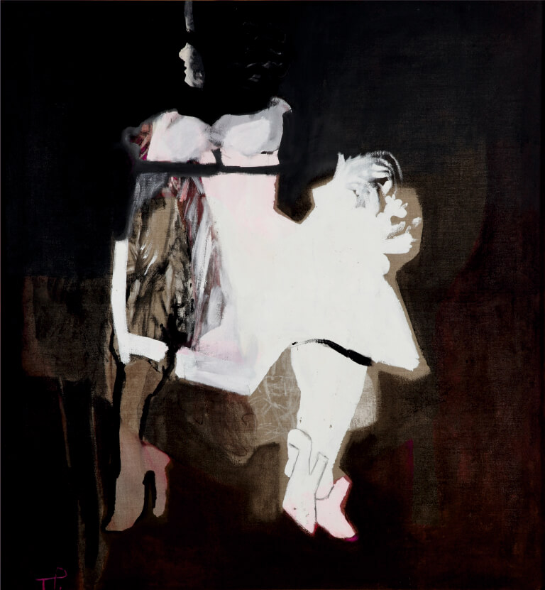 Teresa Pągowska, Kobieta-kogut, 1979, olej na płótnie, 13×120 cm, Muzeum Narodowe w Szczecinie (źródło: materiały prasowe)