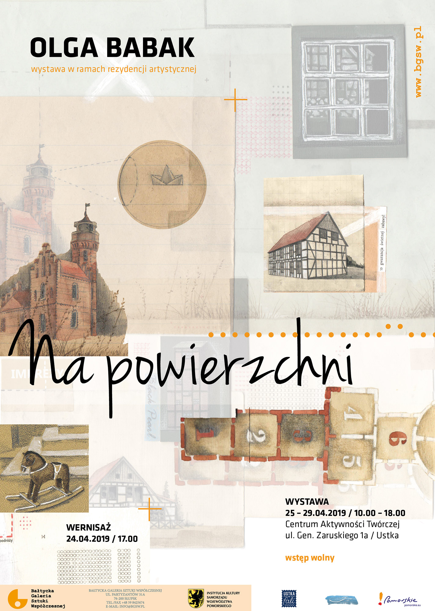 Plakat wystawy: Olga Babak „Na powierzchni" / „On the Surface" (źródło: materiały prasowe)