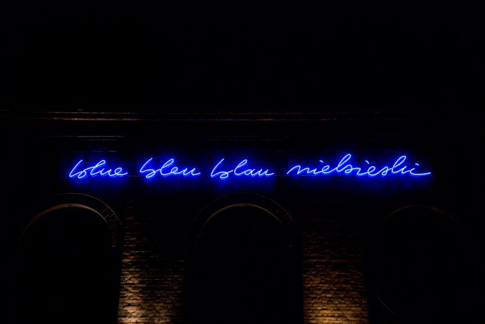 CODEMANIPULATOR, blue, bleu, blau, niebieski, 1995, Mazowieckie Centrum Sztuki Współczesnej "Elektrownia", Radom; fot. Zofia Waligóra