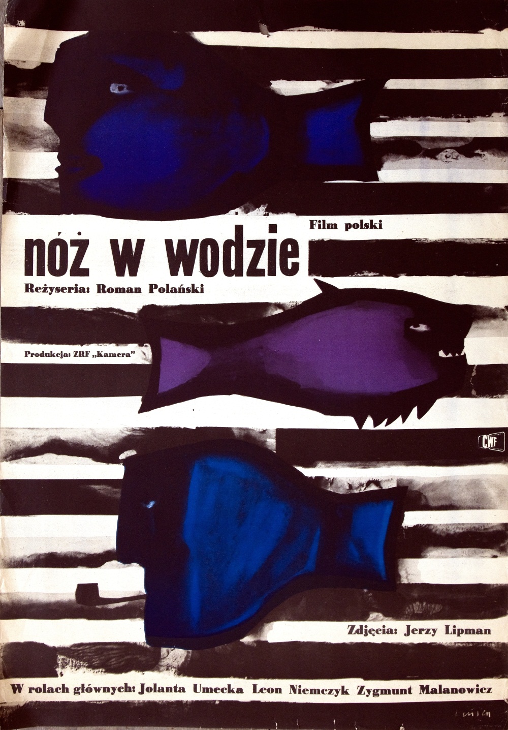 Projekt plakatu Jana Lenicy do filmu Romana Polańskiego "Nóż w wodzie"