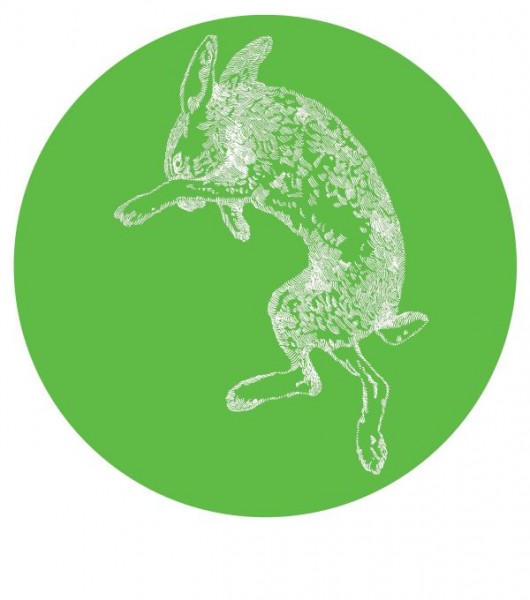Logo wystawy "Podążaj za białym królikiem"