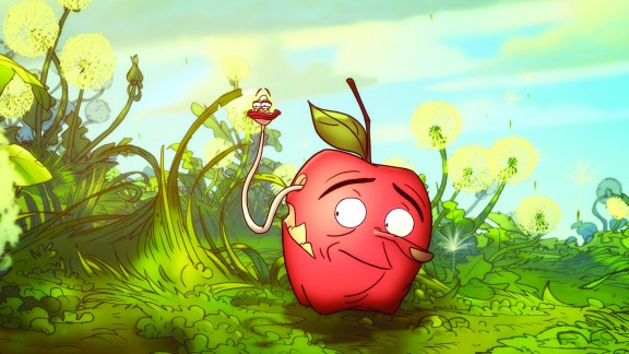 Kadr z animacji "The apple & the worm"