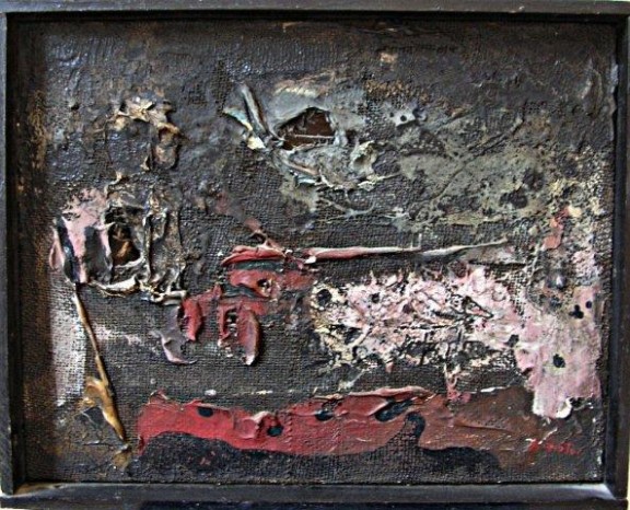 T. Kantor, Kompozycja, 1961, olej, collage, płótno, Galeria Artemis
