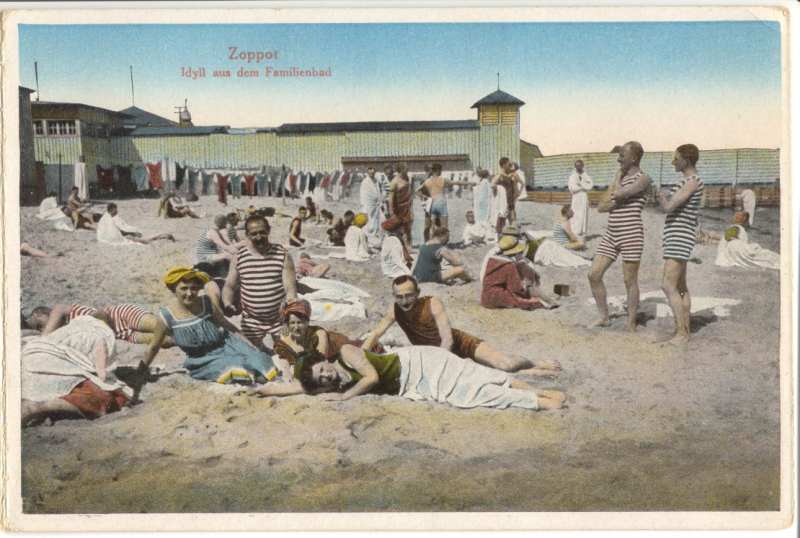 „Plaża rodzinna”, Sopot, 1910 - 1920 (ze zbiorów Muzeum Sopotu)