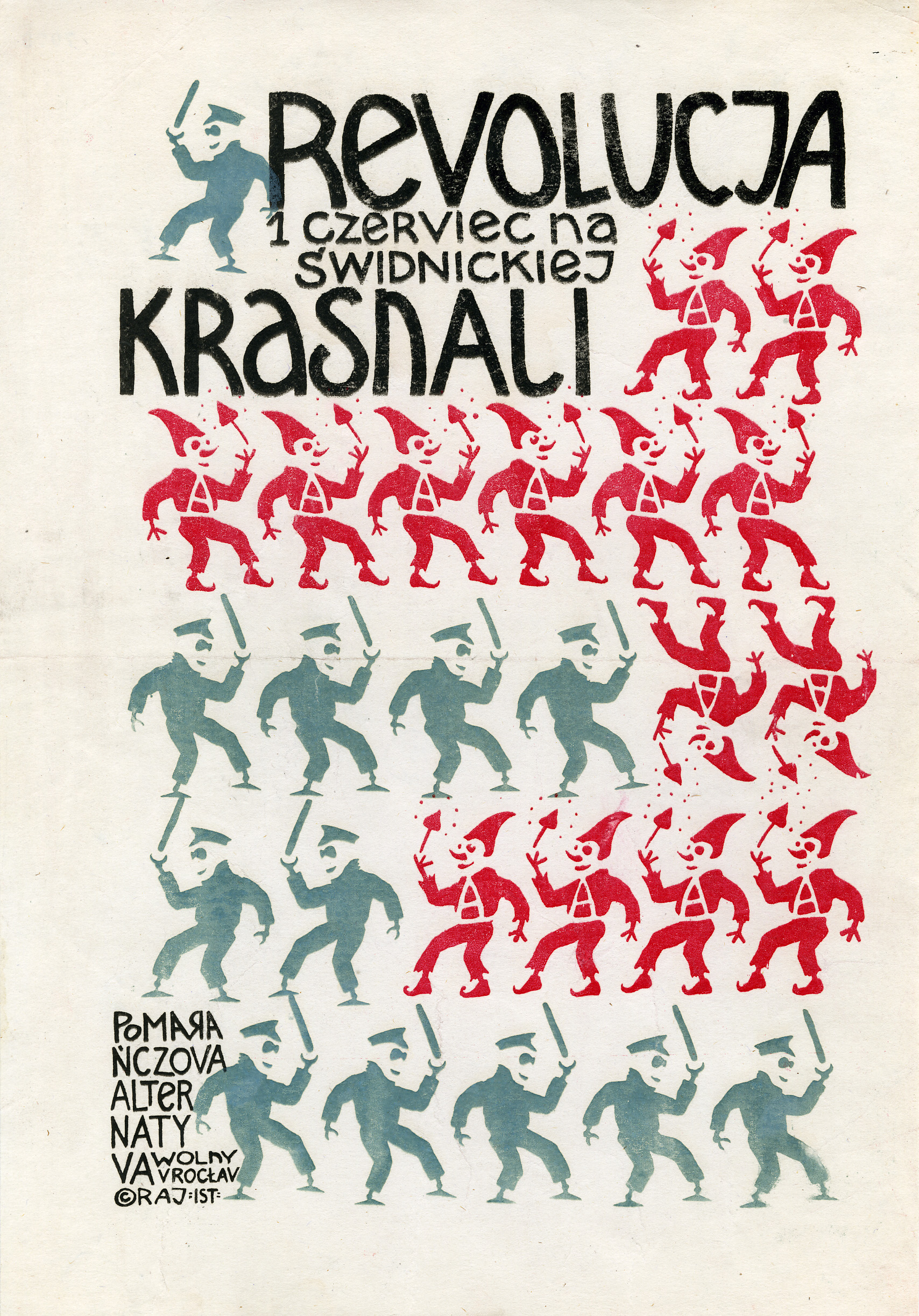 Plakat zapowiadający happening Rewolucja Krasnoludków (z materiałów organizatora)