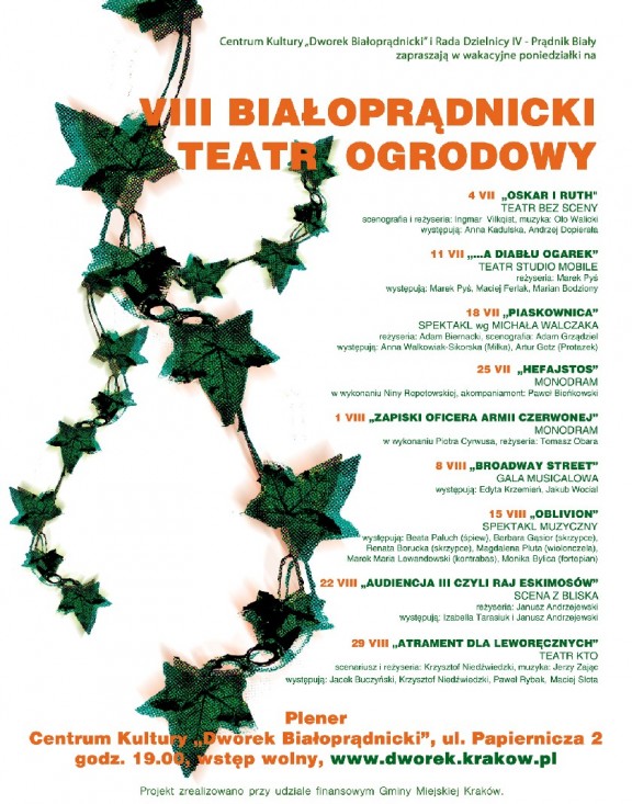 Białoprądnicki Teatr Ogrodowy - plakat, materiał udostępniony przez organizatora