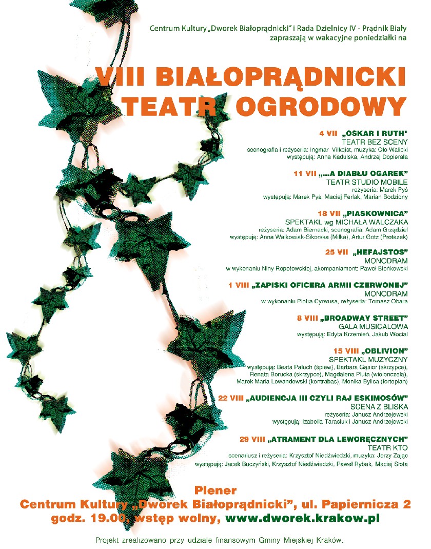 Białoprądnicki Teatr Ogrodowy - plakat, materiał udostępniony przez organizatora