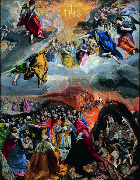 Doménikos Theotokópoulus zwany El Greco - Adoracja imienia Jezus lub Alegoria Świętej Ligi, ok. 1577–1579