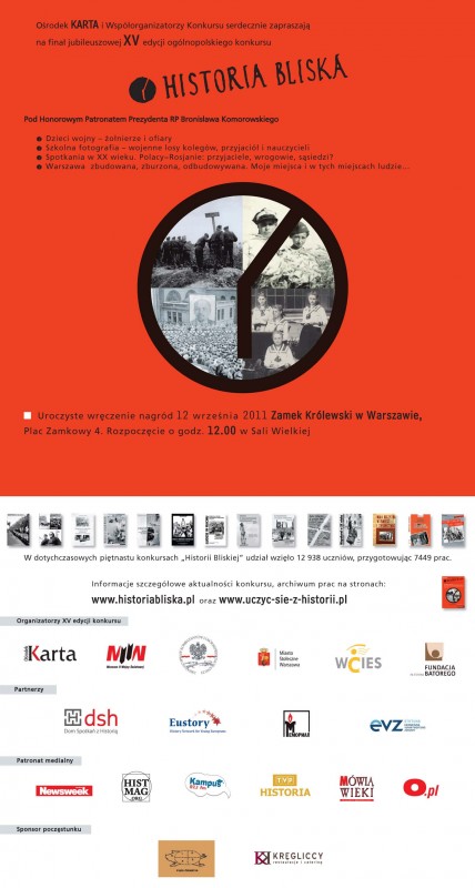 Konkurs Historia Bliska - plakat (plakat pochodzi z materiałów prasowych organizatora)