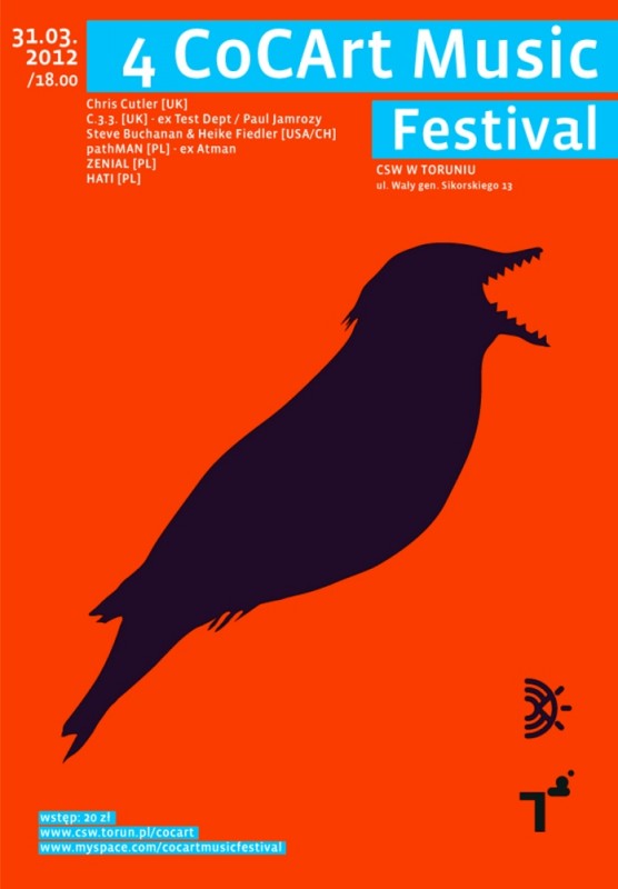 IV CoCArt Music Festival, CSW Znaki Czasu w Toruniu - plakat (źródło: materiały prasowe)