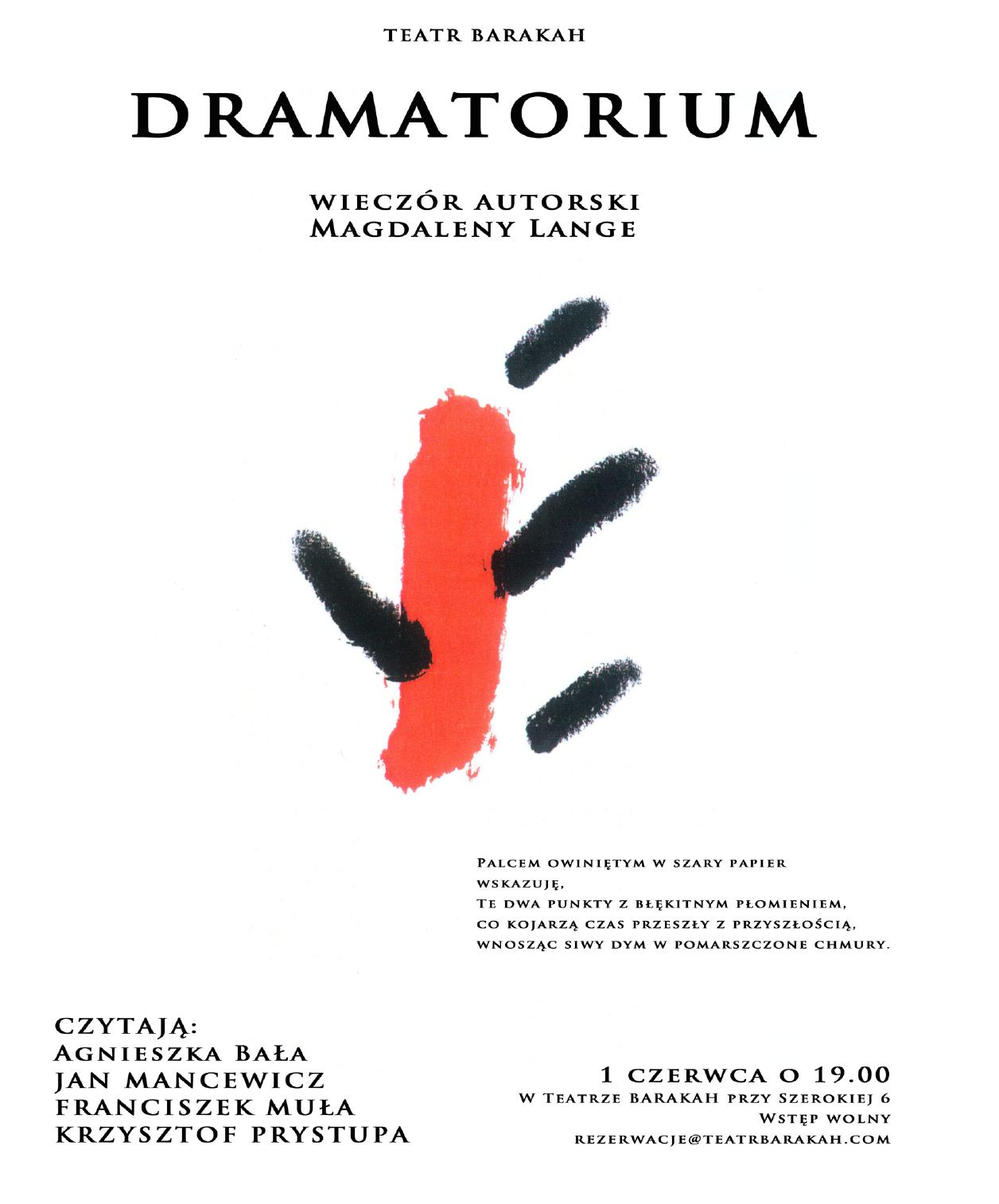 Dramatorium w Teatrze Barakah, projekt: Bolesław Pająk (źródło: materiały prasowe organizatora)